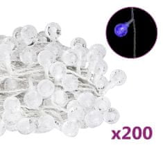 Vidaxl Světelný řetěz kulaté žárovky 20 m 200 LED modrý 8 funkcí