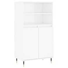 Vidaxl Skříň highboard bílá s vysokým leskem 60 x 36 x 110 cm kompozit