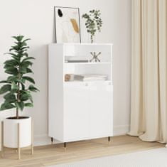 Vidaxl Skříň highboard bílá s vysokým leskem 60 x 36 x 110 cm kompozit