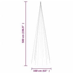 Vidaxl Vánoční stromek na stožár 732 modrých LED diod 500 cm