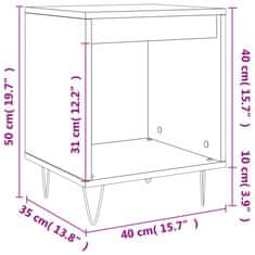 Greatstore Noční stolky 2 ks bílé 40 x 35 x 50 cm kompozitní dřevo