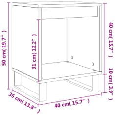 Greatstore Noční stolek bílá 40x35x50 cm kompozitní dřevo