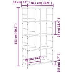 Greatstore Knihovna černá 78,5 x 33 x 153 cm kompozitní dřevo