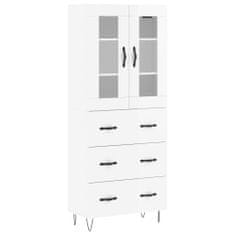 Vidaxl Skříň highboard lesklá bílá 69,5 x 34 x 180 cm kompozitní dřevo