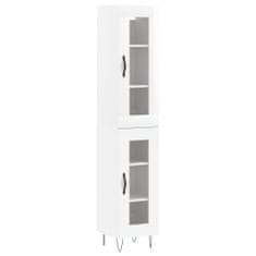 Vidaxl Skříň highboard bílá s vysokým leskem 34,5x34x180 cm kompozit