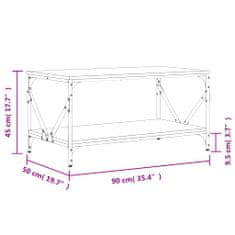 Vidaxl Konferenční stolek kouřový dub 90 x 50 x 45 cm kompozitní dřevo