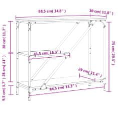 Vidaxl Konzolový stolek kouřový dub 88,5 x 30 x 75 cm kompozitní dřevo