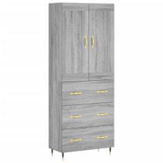 Vidaxl Skříň highboard šedá sonoma 69,5 x 34 x 180 cm kompozitní dřevo