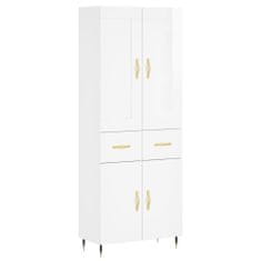 Vidaxl Skříň highboard lesklá bílá 69,5 x 34 x 180 cm kompozitní dřevo