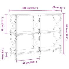 Vidaxl Konzolový stolek kouřový dub 100x28x80,5 cm kompozitní dřevo