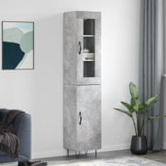 Vidaxl Skříň highboard betonově šedá 34,5x34x180 cm kompozitní dřevo