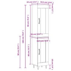 Vidaxl Skříň highboard kouřový dub 34,5 x 34 x 180 cm kompozitní dřevo