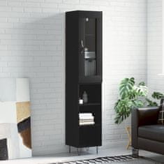 Greatstore Skříň highboard černá 34,5 x 34 x 180 cm kompozitní dřevo