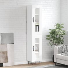 Greatstore Skříň highboard bílá s vysokým leskem 34,5x34x180 cm kompozit