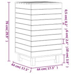 Vidaxl Koš na prádlo 44 x 44 x 76 cm masivní borové dřevo