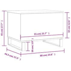 Vidaxl Konferenční stolek černý 60x44,5x45 cm kompozitní dřevo