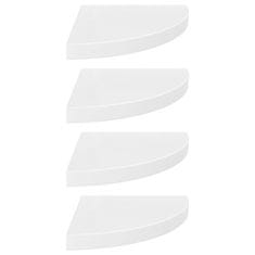 Vidaxl 323909 Floating Corner Shelves 4 pcs High Gloss White 35x35x3,8 cm MDF