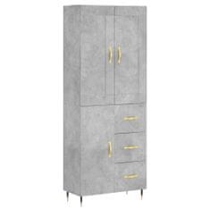 Vidaxl Skříň highboard betonově šedá 69,5x34x180 cm kompozitní dřevo