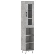 Vidaxl Skříň highboard betonově šedá 34,5x34x180 cm kompozitní dřevo