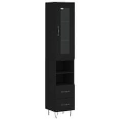 Vidaxl Skříň highboard černá 34,5 x 34 x 180 cm kompozitní dřevo