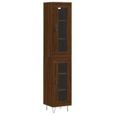 Vidaxl Skříň highboard hnědý dub 34,5 x 34 x 180 cm kompozitní dřevo