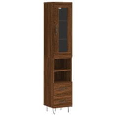 Greatstore Skříň highboard hnědý dub 34,5 x 34 x 180 cm kompozitní dřevo