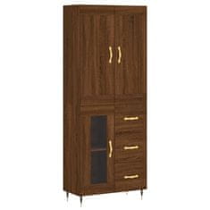 Vidaxl Skříň highboard hnědý dub 69,5 x 34 x 180 cm kompozitní dřevo