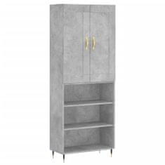 Vidaxl Skříň highboard betonově šedá 69,5x34x180 cm kompozitní dřevo