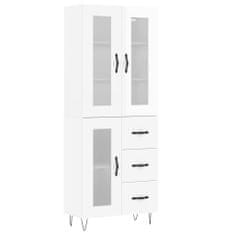 Vidaxl Skříň highboard lesklá bílá 69,5 x 34 x 180 cm kompozitní dřevo