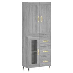 Vidaxl Skříň highboard šedá sonoma 69,5 x 34 x 180 cm kompozitní dřevo