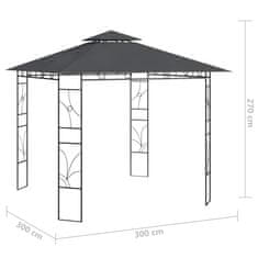 Vidaxl Altán 3 x 3 x 2,7 m antracitový 160 g/m²