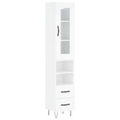 Vidaxl Skříň highboard bílá s vysokým leskem 34,5x34x180 cm kompozit