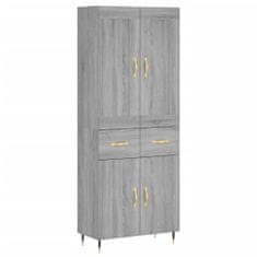 Vidaxl Skříň highboard šedá sonoma 69,5 x 34 x 180 cm kompozitní dřevo