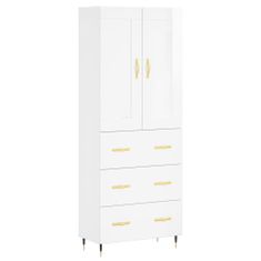 Vidaxl Skříň highboard lesklá bílá 69,5 x 34 x 180 cm kompozitní dřevo