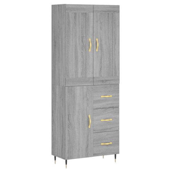 Vidaxl Skříň highboard šedá sonoma 69,5 x 34 x 180 cm kompozitní dřevo