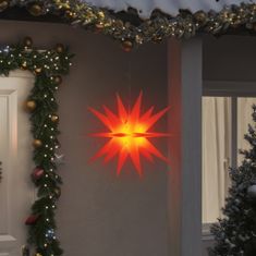 Vidaxl Svítící vánoční hvězda s LED skládací červená 57 cm