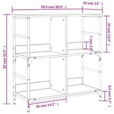 Vidaxl Knihovna kouřový dub 78,5 x 33 x 82 cm kompozitní dřevo