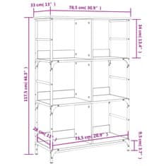 Greatstore Knihovna dub sonoma 78,5 x 33 x 117,5 cm kompozitní dřevo