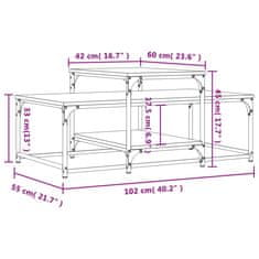 Vidaxl Konferenční stolek kouřový dub 102x60x45 cm kompozitní dřevo