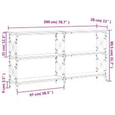 Vidaxl Konzolový stolek šedý sonoma 200x28x80,5 cm kompozitní dřevo