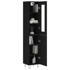 Greatstore Skříň highboard černá 34,5 x 34 x 180 cm kompozitní dřevo