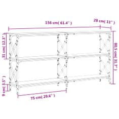 Vidaxl Konzolový stolek kouřový dub 156x28x80,5 cm kompozitní dřevo