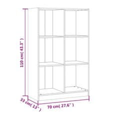 Vidaxl Knihovna bílá 70 x 33 x 110 cm masivní borové dřevo