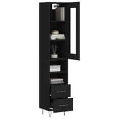 Greatstore Skříň highboard černá 34,5 x 34 x 180 cm kompozitní dřevo