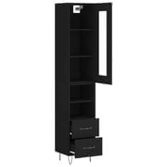 Greatstore Skříň highboard černá 34,5 x 34 x 180 cm kompozitní dřevo