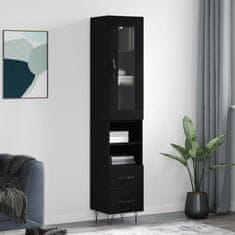 Greatstore Skříň highboard černá 34,5 x 34 x 180 cm kompozitní dřevo