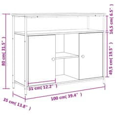 Vidaxl Příborník černý 100 x 35 x 80 cm kompozitní dřevo