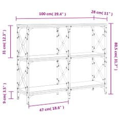 Vidaxl Konzolový stolek hnědý dub 100 x 28 x 80,5 cm kompozitní dřevo