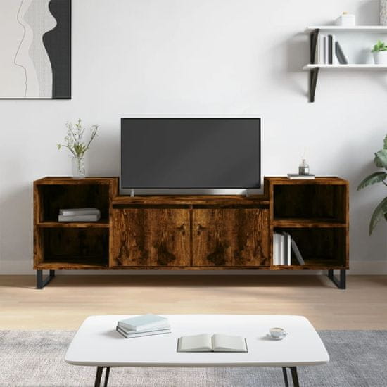 Greatstore TV skříňka kouřový dub 160x35x55 cm kompozitní dřevo