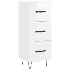 Greatstore Skříň highboard bílá s vysokým leskem 34,5x34x180 cm kompozit